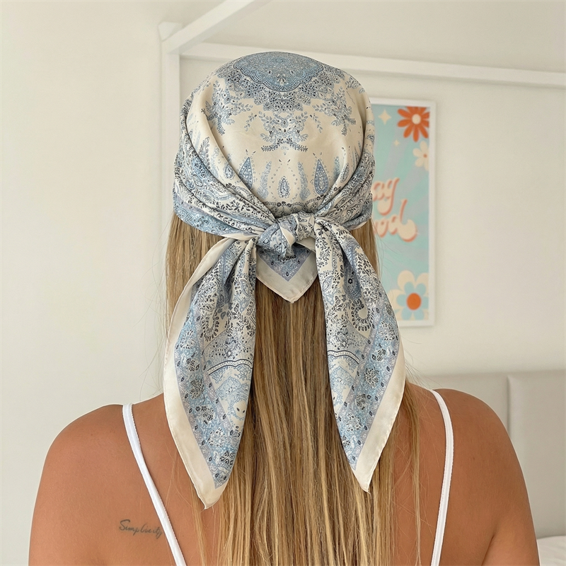 Scarf Silk Square - Luxury Printing Silk Square Scarf Women