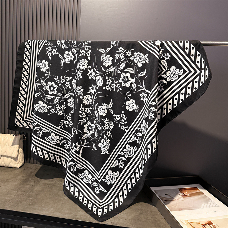 1pcs 90*90cm Floral Printed La - Scarf Silk Square recensie en prijs