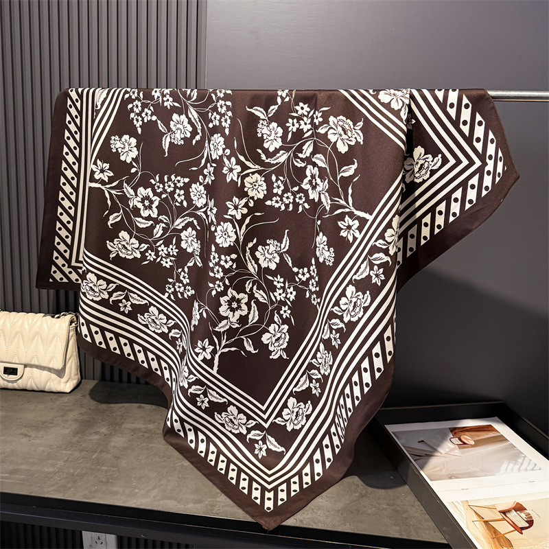 1pcs 90*90cm Floral Printed La - Scarf Silk Square recensie en prijs