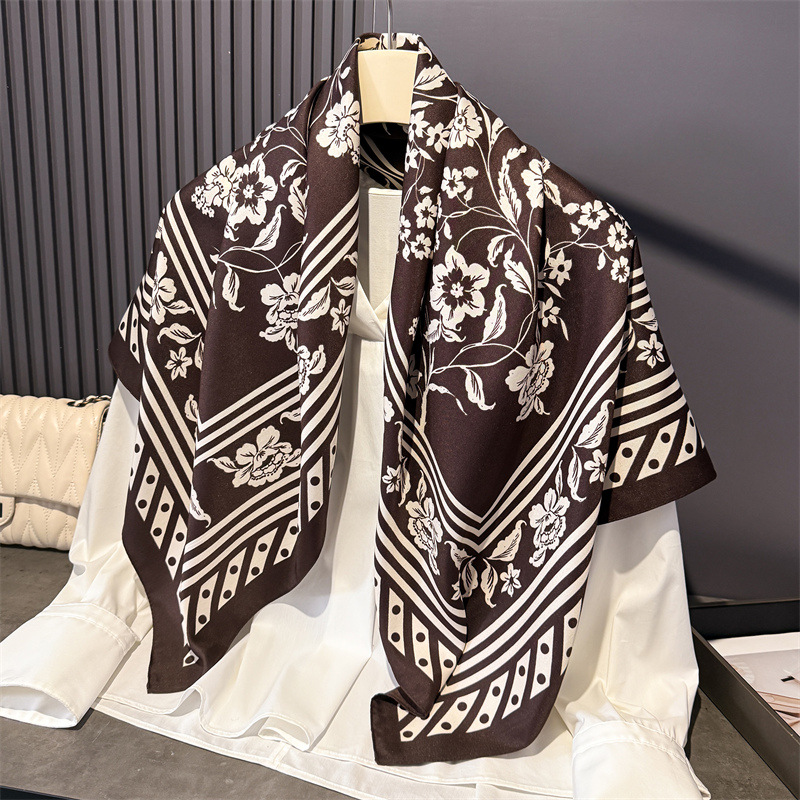 1pcs 90*90cm Floral Printed La - Scarf Silk Square recensie en prijs