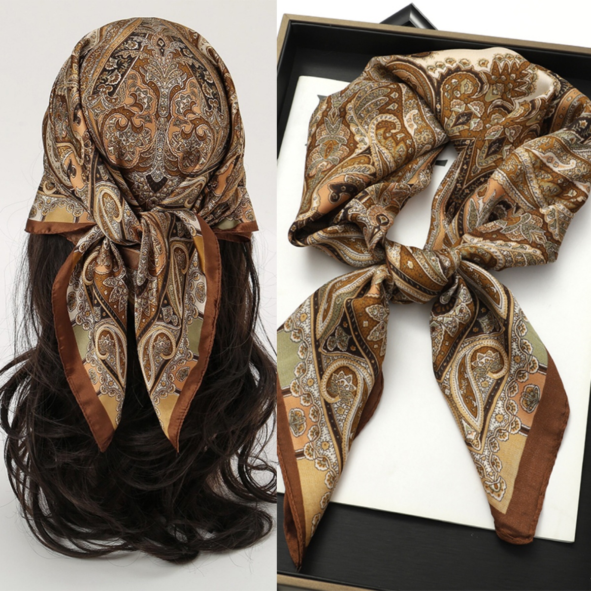 Bohemian Style Print Luxury Br - Silk Neck Scarf recensie en prijs