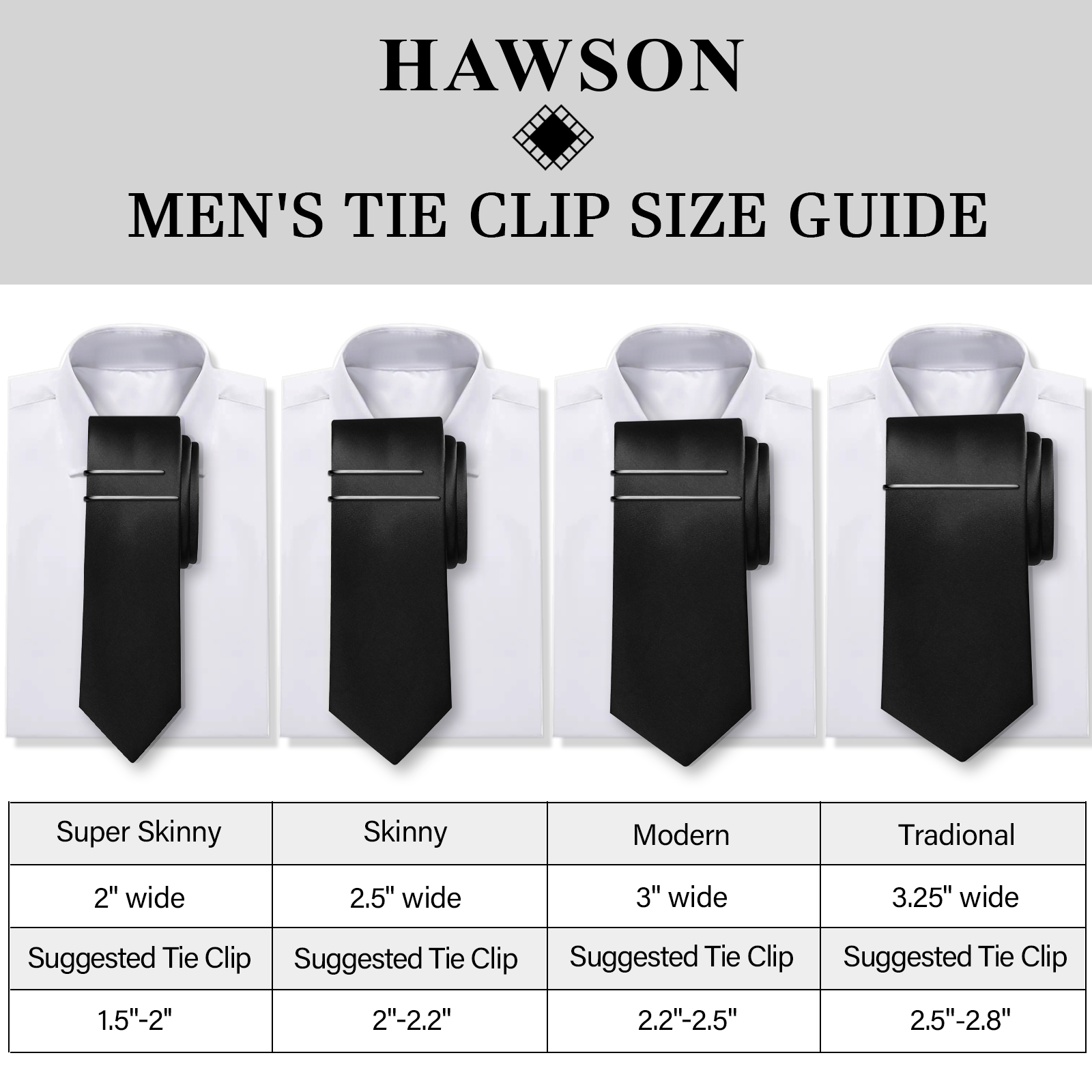 HAWSON Tie Clips for Men 4Pcs  - Tie Bar Set Gift recensie en prijs