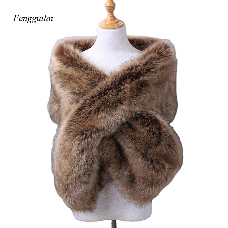 Women's White Faux Fur Shawl B - Stole Wedding Shawl recensie en prijs