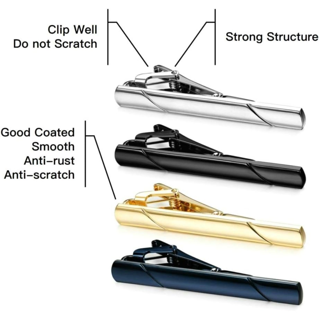 This men's polished metal tie  - Tie Bar Set Gift recensie en prijs