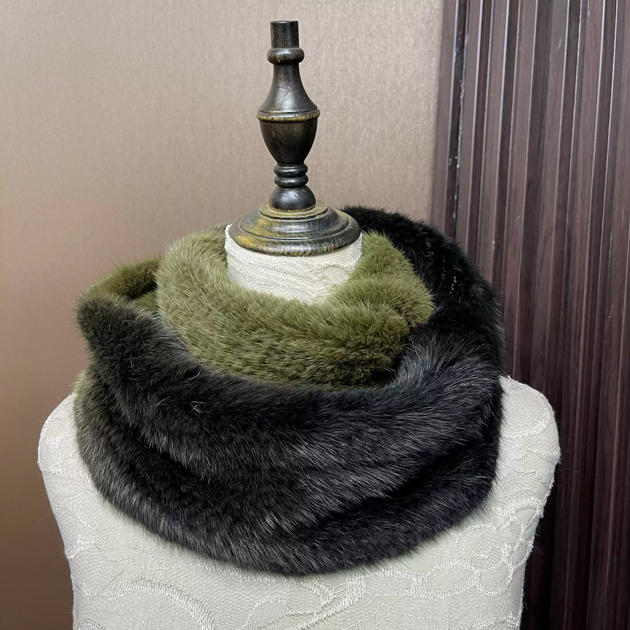 Ombre Color Genuine Mink Fur S - Infinity Scarf Knit recensie en prijs