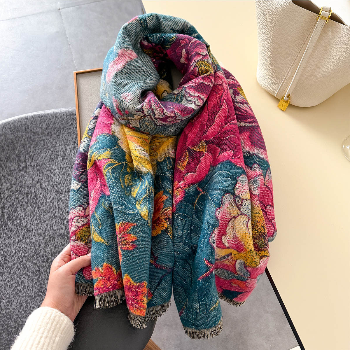 Warm Cashmere Scarf Women Shaw - Woven Scarf Blanket recensie en prijs