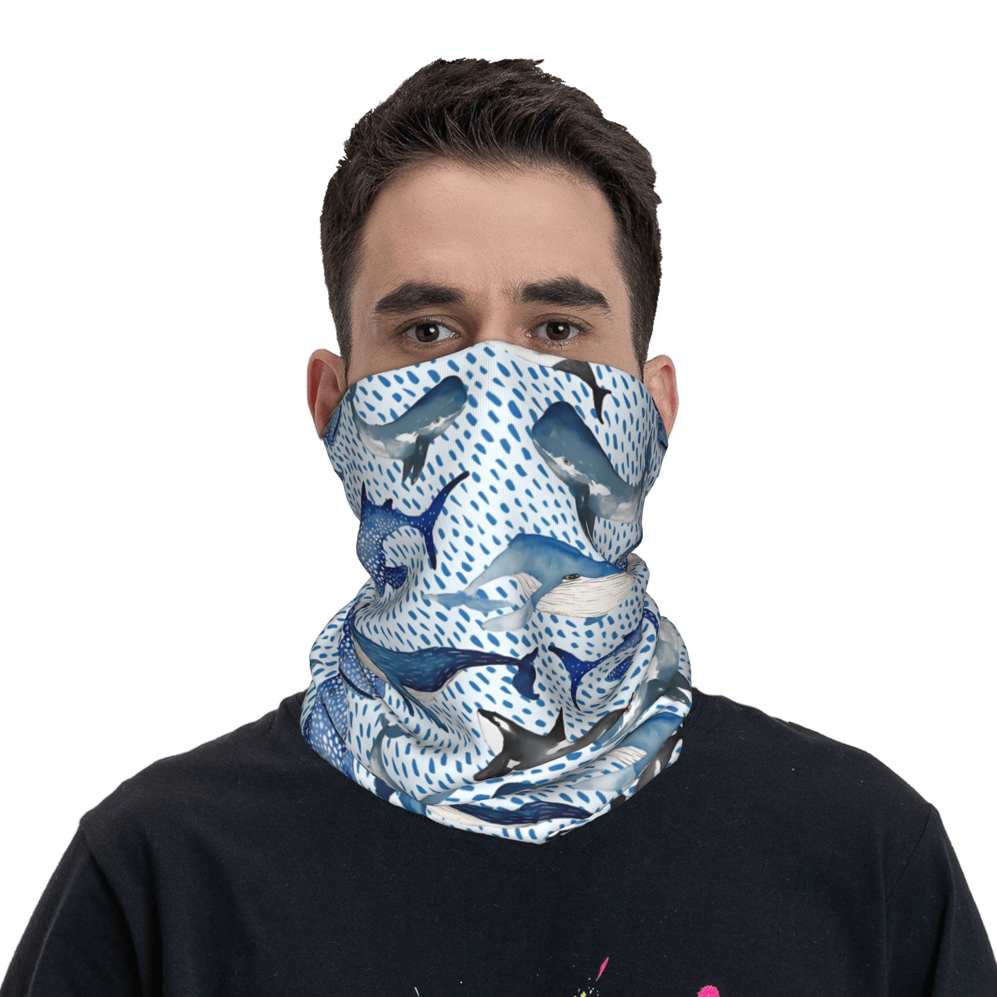 Custom Blue Watercolour Shark  - Neck Warmer Tube recensie en prijs