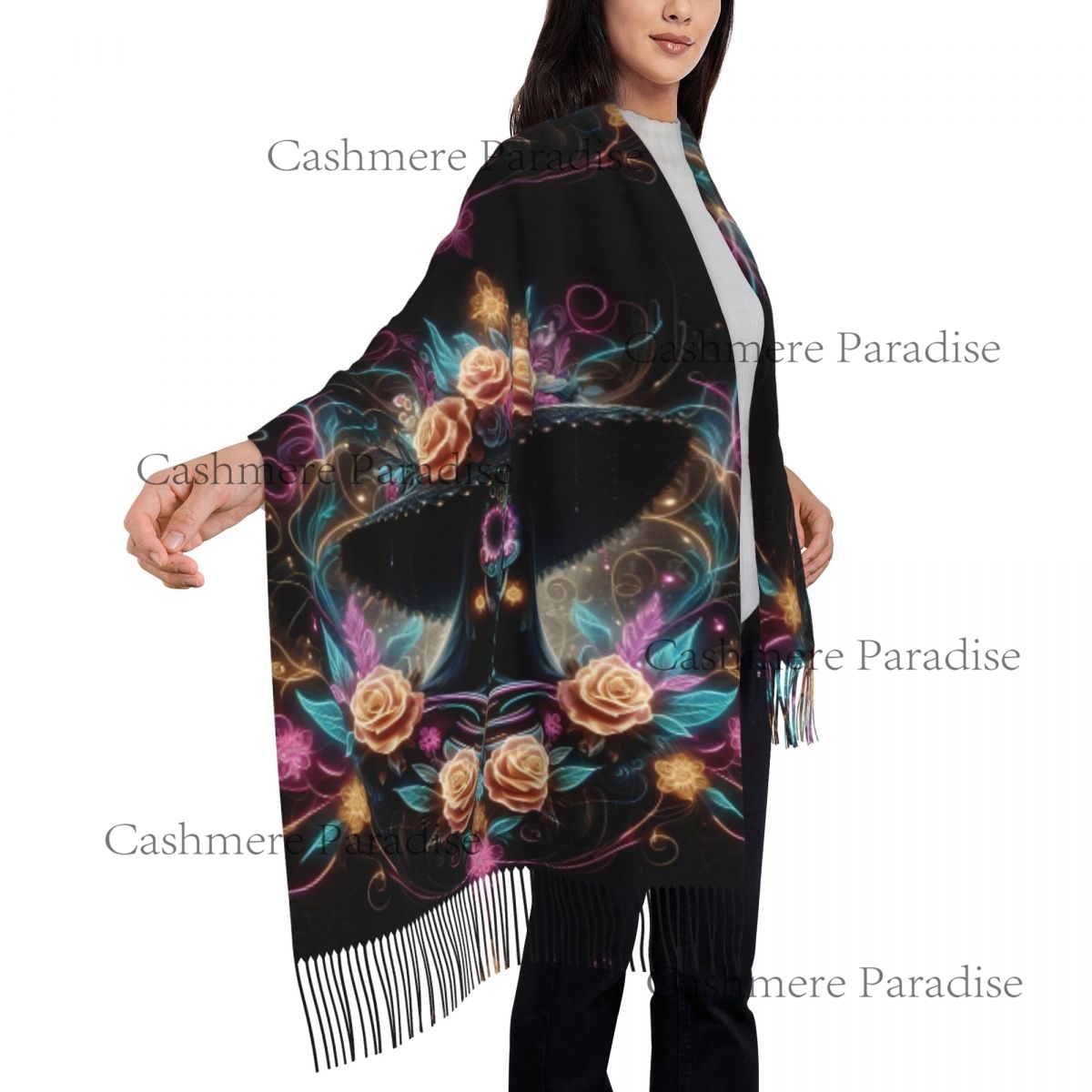 Mexico Skull Woman Vintage Sty - Pashmina Wrap Large recensie en prijs