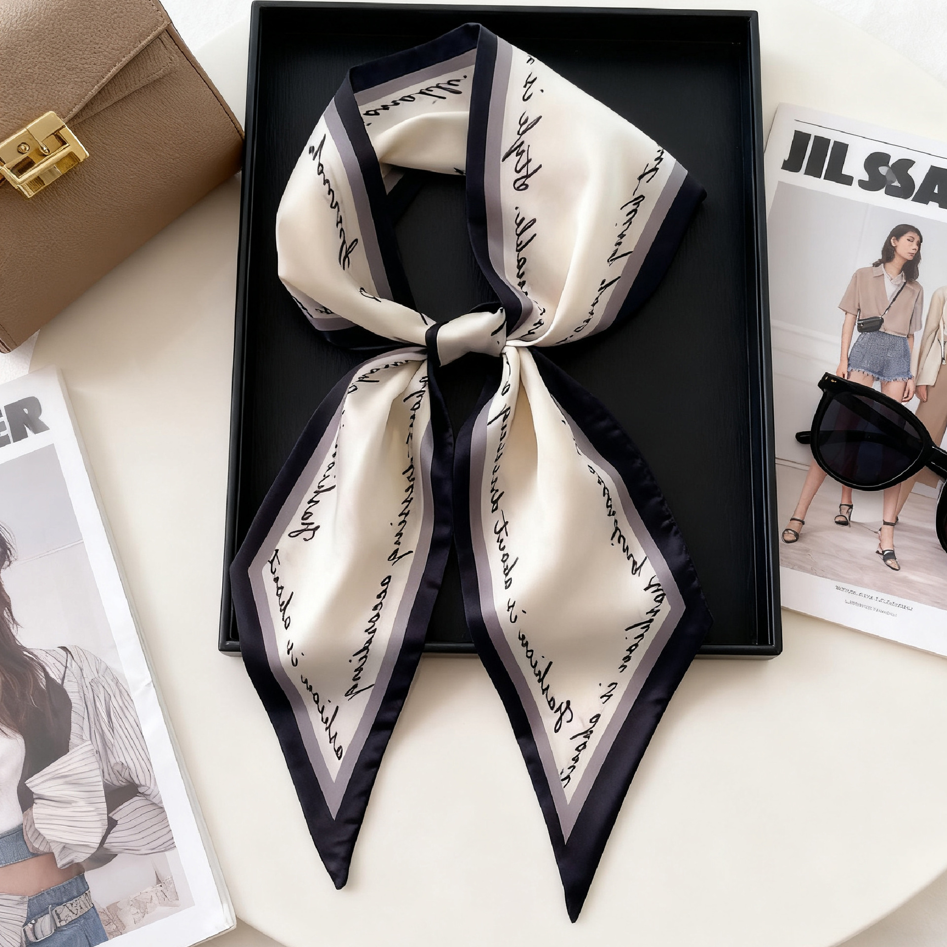Luxury Long Neckerchief Skinny - Silk Neck Scarf recensie en prijs