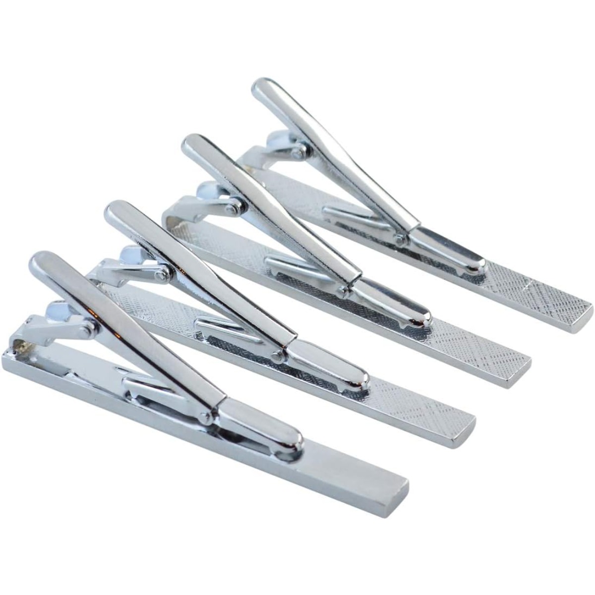 Set of 4 Silver Metal Necktie  - Tie Clip Silver recensie en prijs