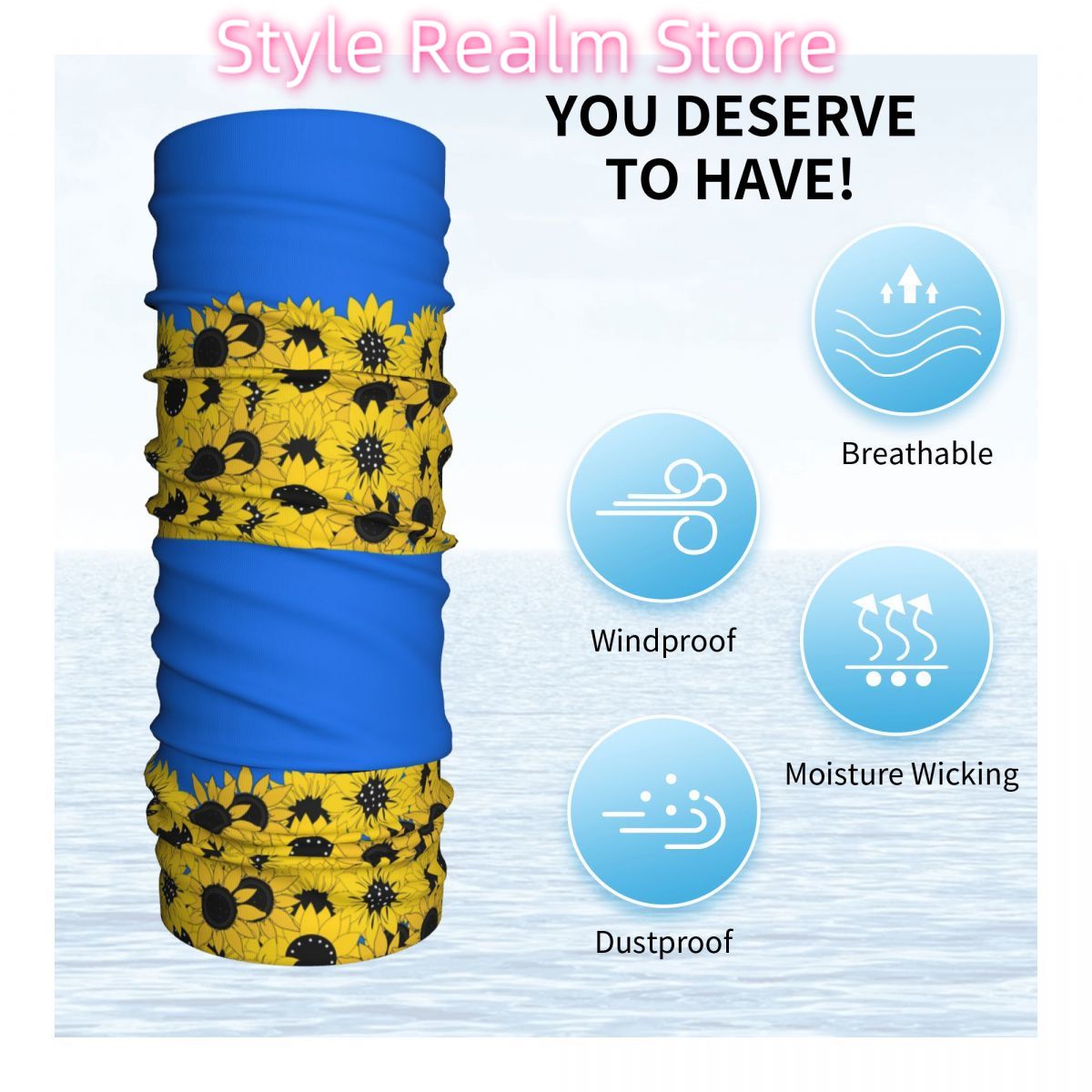 Blue Sunflower Printed Winter  - Neck Warmer Tube recensie en prijs