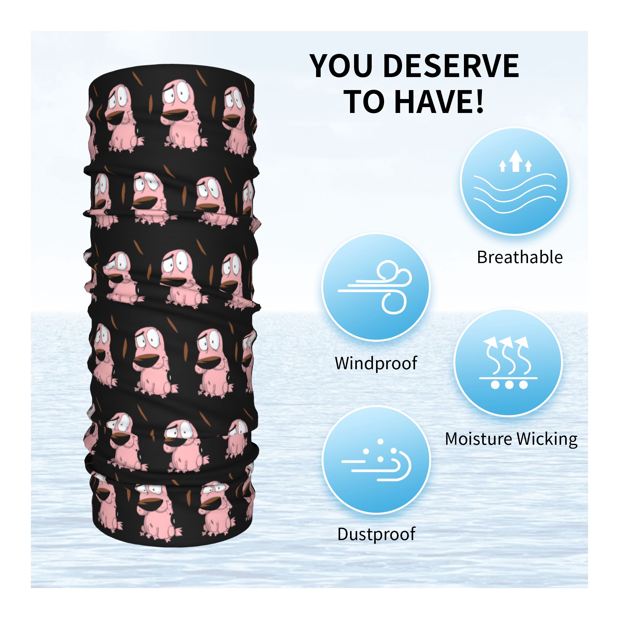 Custom Cartoon Courage Dog Win - Neck Warmer Tube recensie en prijs