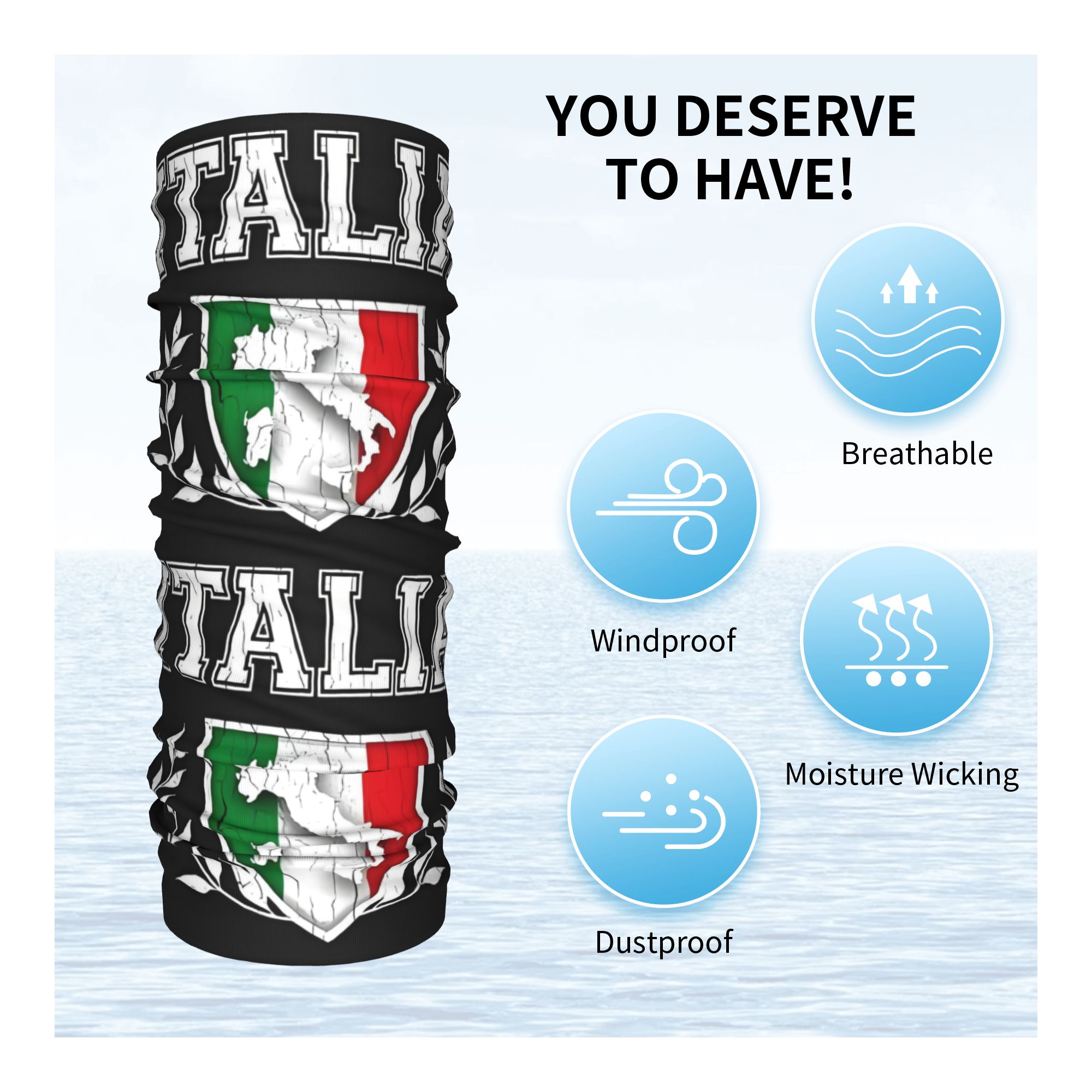 Custom Italy Flag Bandana Neck - Neck Warmer Tube recensie en prijs