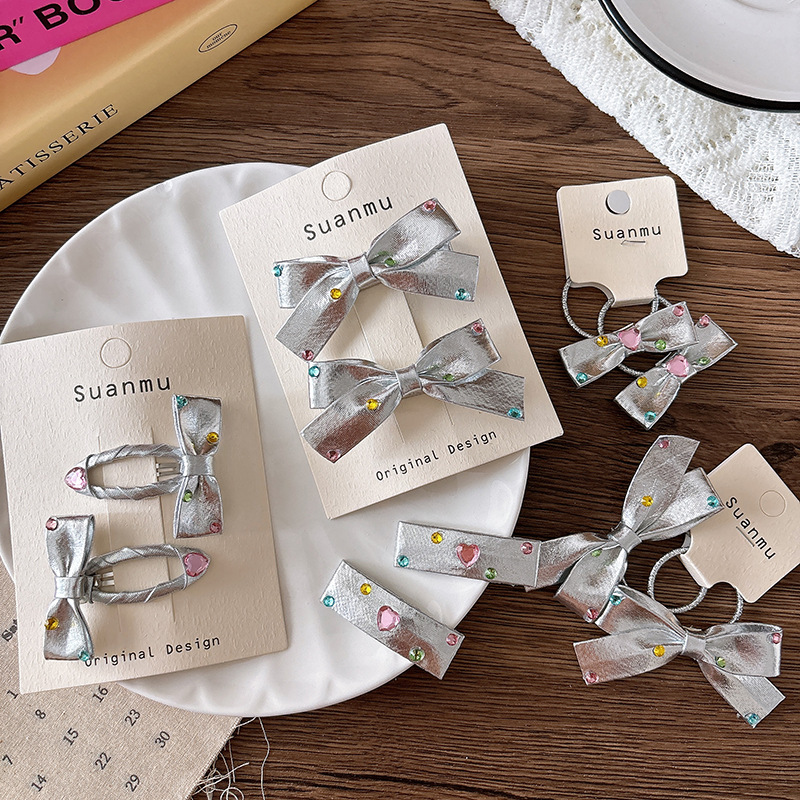 2pcs Diamond Bow Children's Ha - Tie Clip Silver recensie en prijs