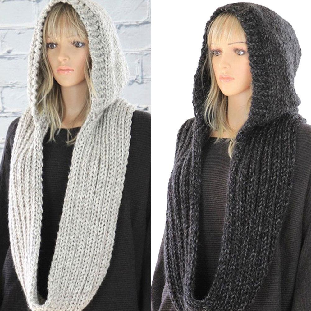 Knitted Hooded Scarf Winter Wo - Infinity Scarf Knit recensie en prijs