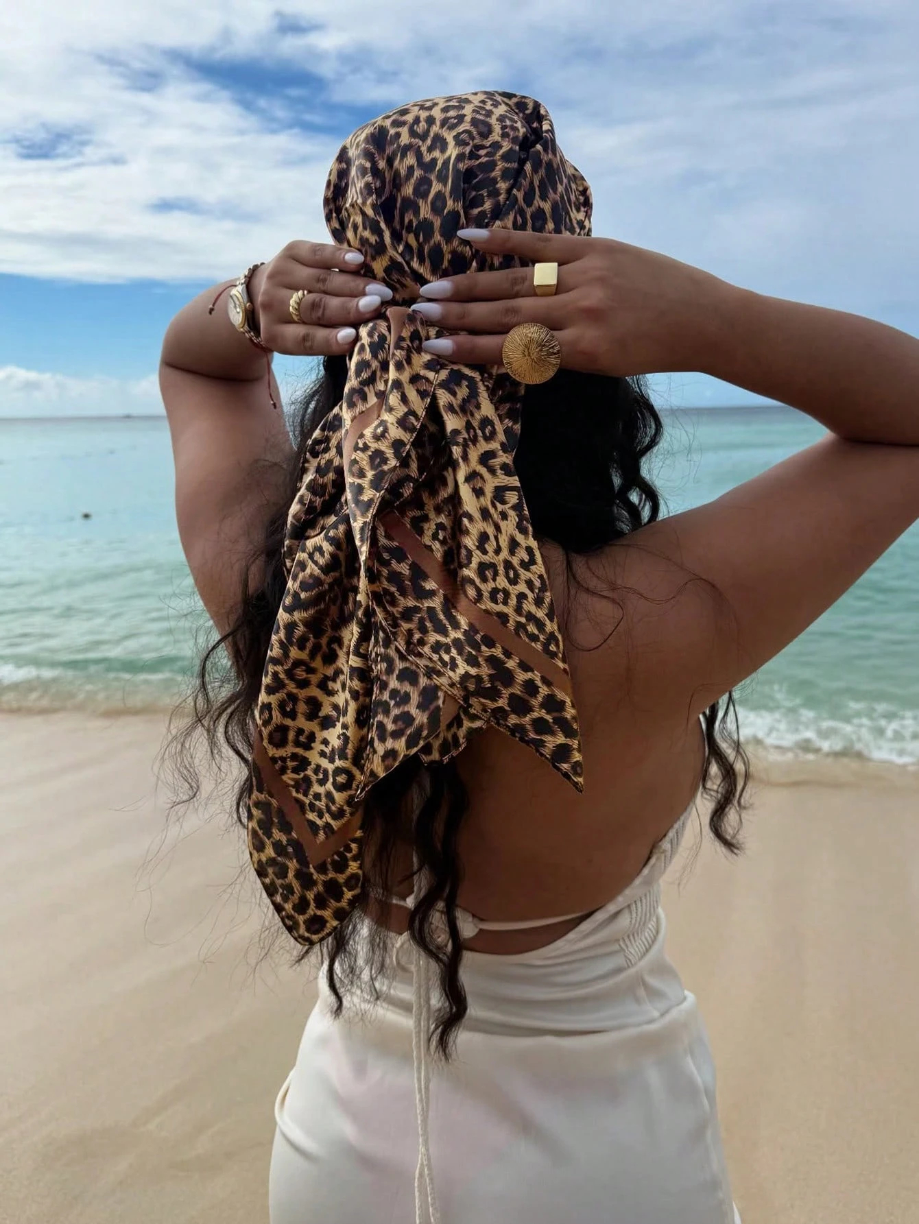 90cm Leopard Print Neckerchief - Silk Neck Scarf recensie en prijs