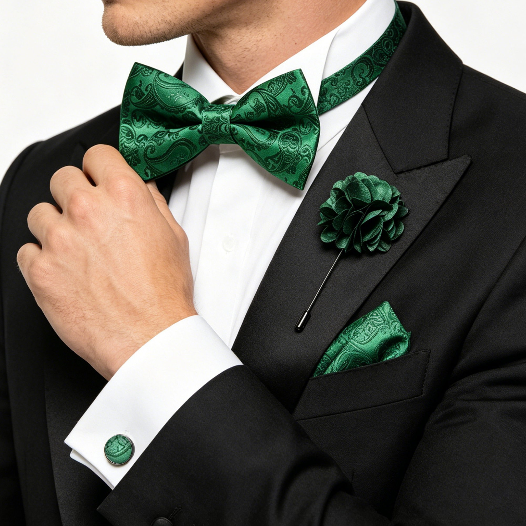 36pcs Black Silk Jacquard Pais - Bow Tie Pre Tied recensie en prijs
