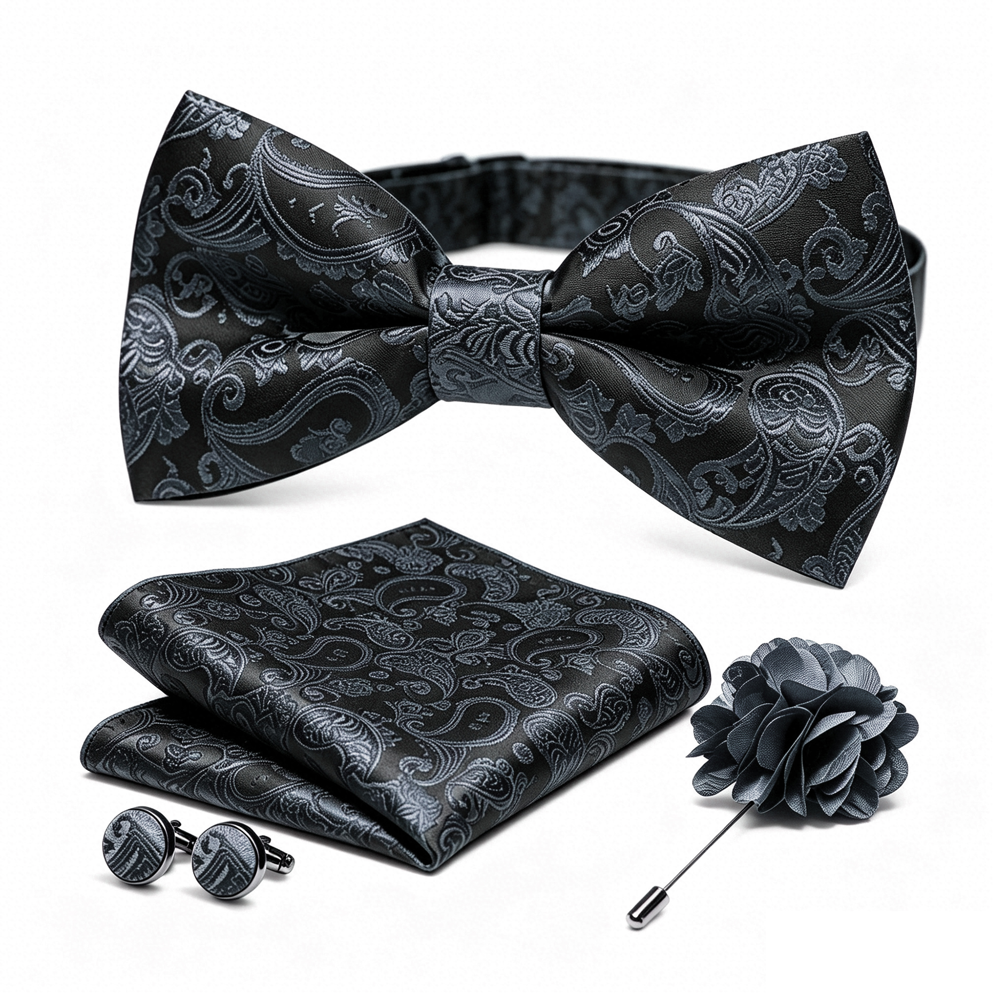 36pcs Black Silk Jacquard Pais - Bow Tie Pre Tied recensie en prijs