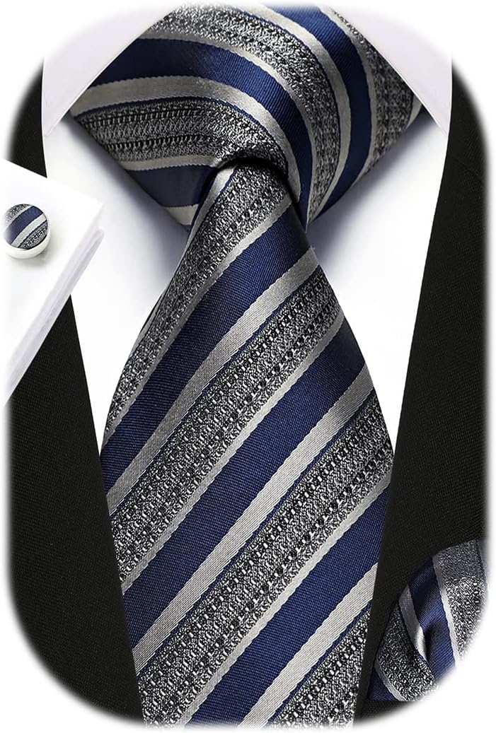 Men's Stripe Tie & Pocket Squa - Handkerchief Cotton Men recensie en prijs