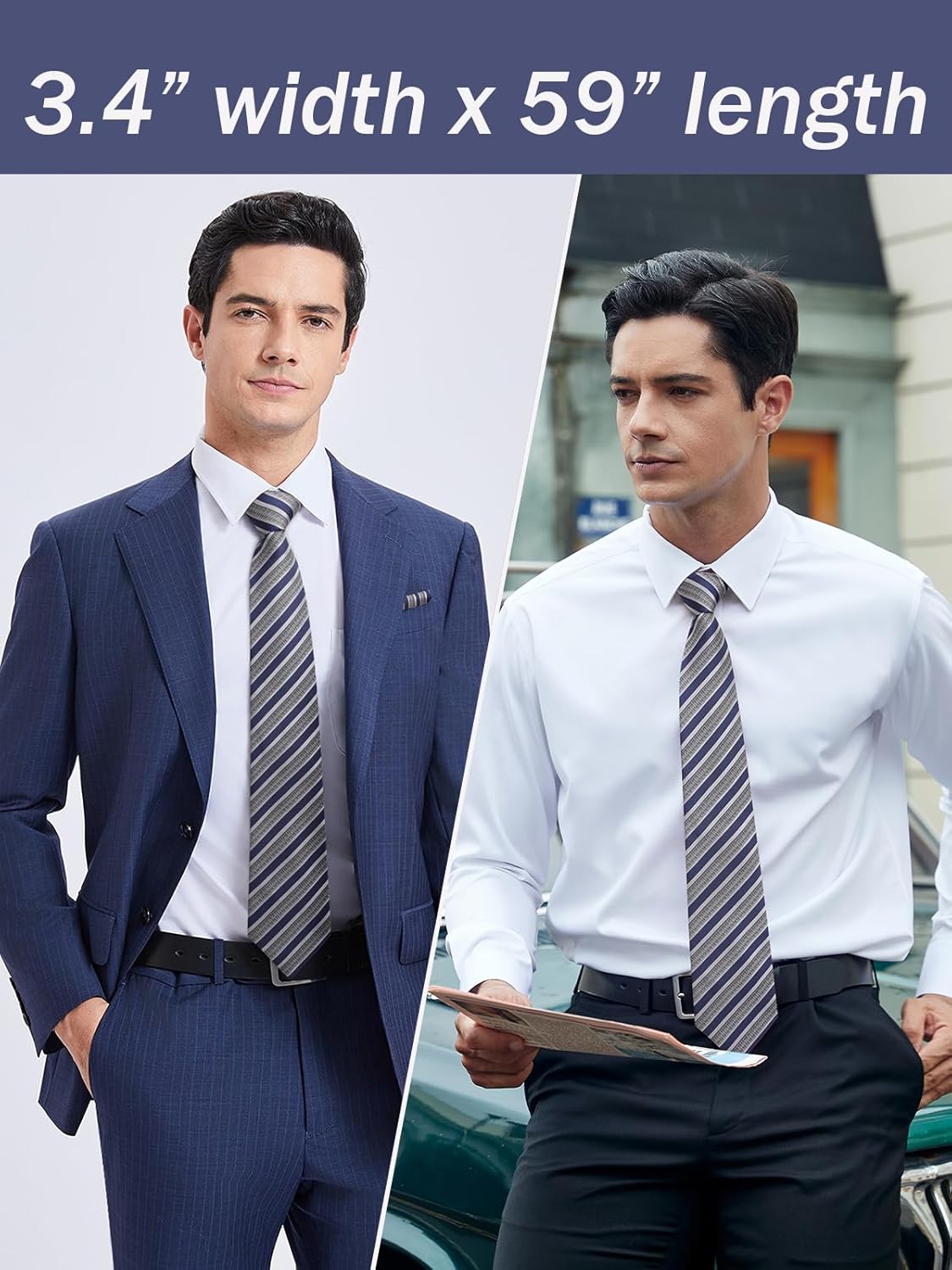 Men's Stripe Tie & Pocket Squa - Handkerchief Cotton Men recensie en prijs