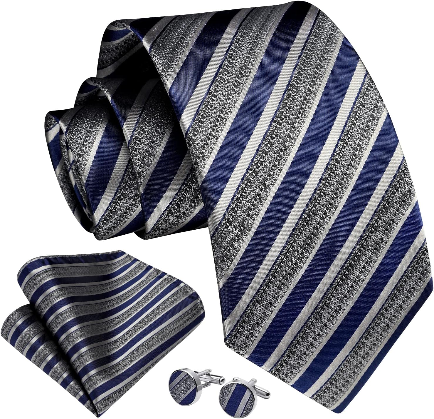 Men's Stripe Tie & Pocket Squa - Handkerchief Cotton Men recensie en prijs