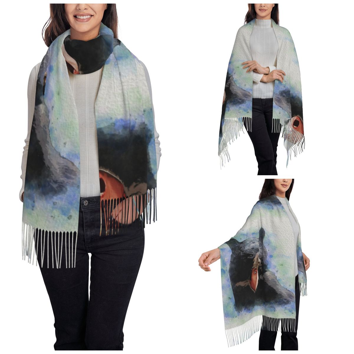 Cage Bear Watercolor Scarf for - Pashmina Wrap Large recensie en prijs