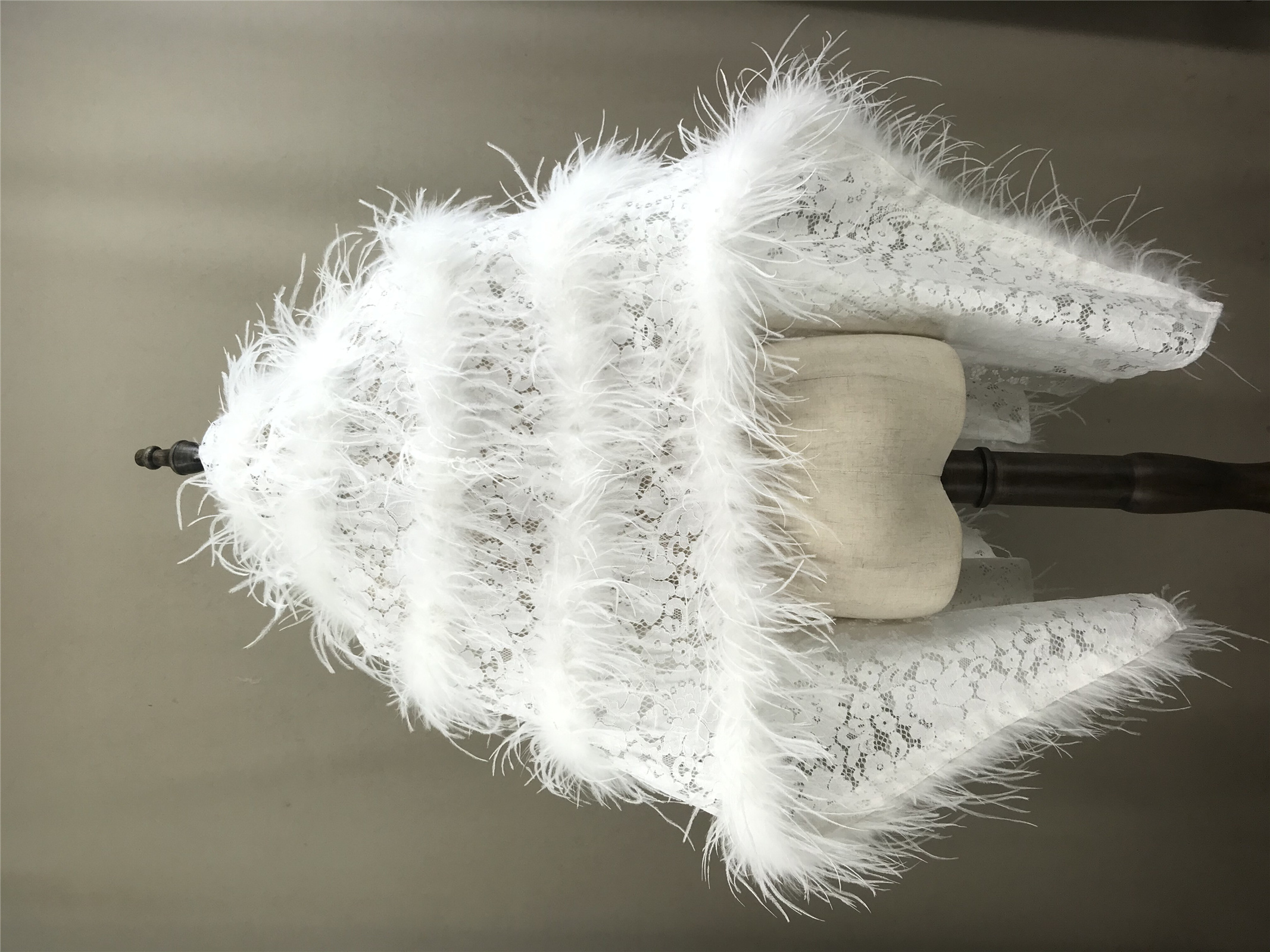 Real Ostrich Feather Lace Shaw - Stole Wedding Shawl recensie en prijs