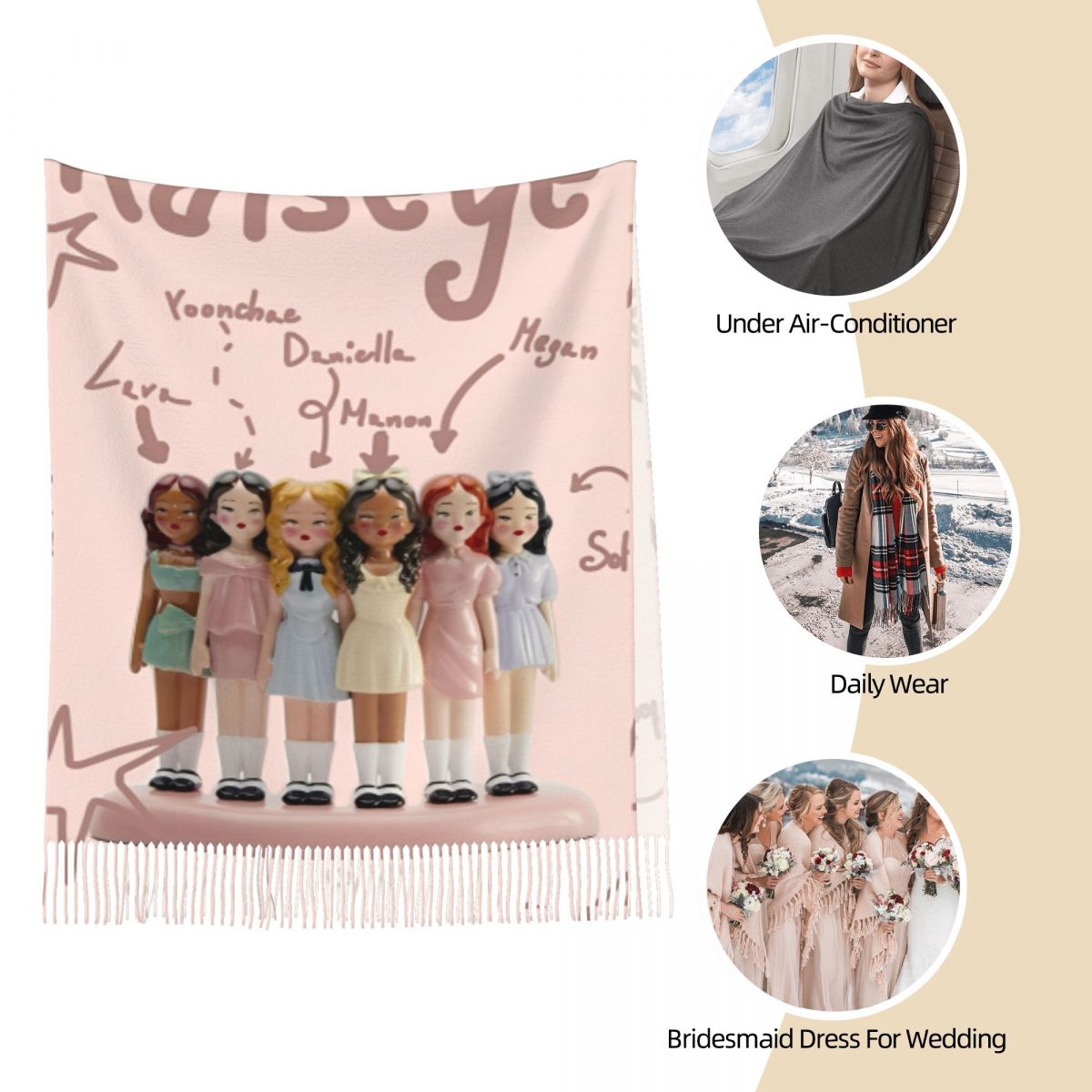 Katseye Kpop Idol Shawl Wrap W - Pashmina Wrap Large recensie en prijs