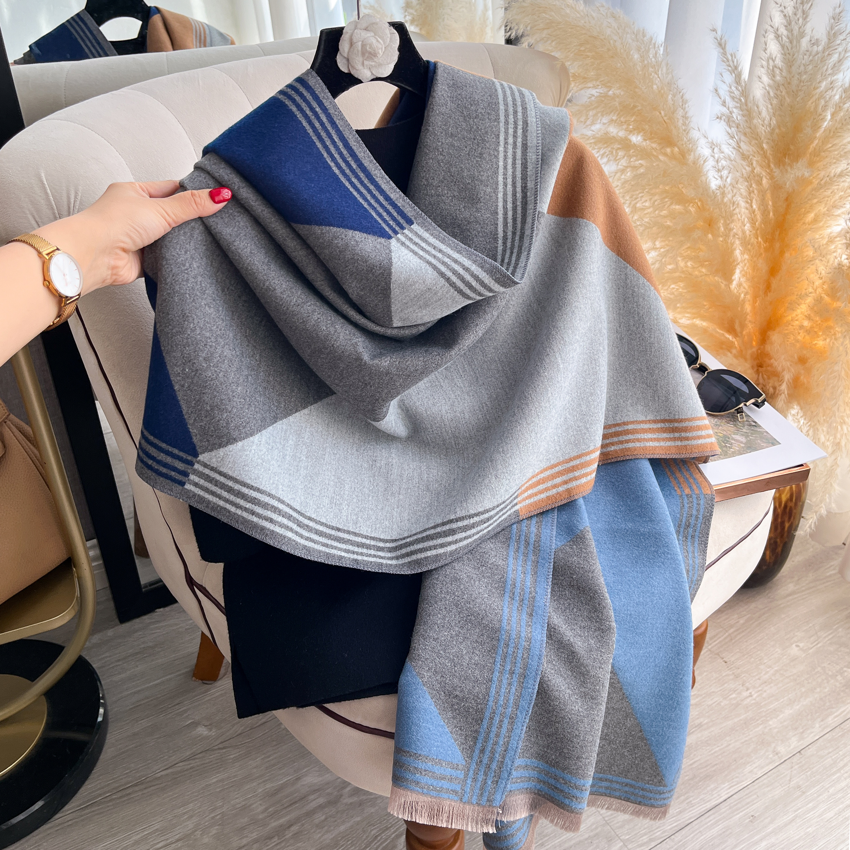 2025 Luxury Winter Cashmere Sc - Woven Scarf Blanket recensie en prijs