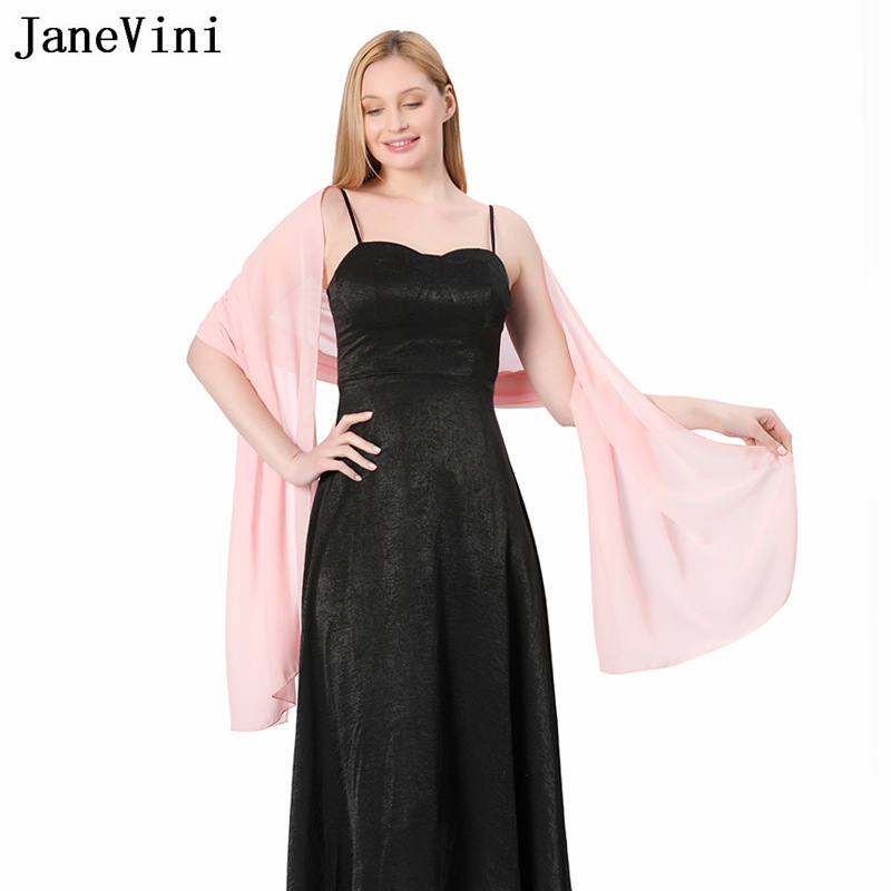 JaneVini Elegant Pink Chiffon  - Stole Wedding Shawl recensie en prijs