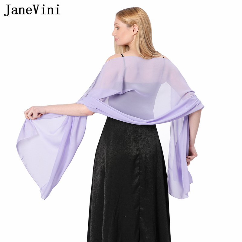 JaneVini Elegant Pink Chiffon  - Stole Wedding Shawl recensie en prijs