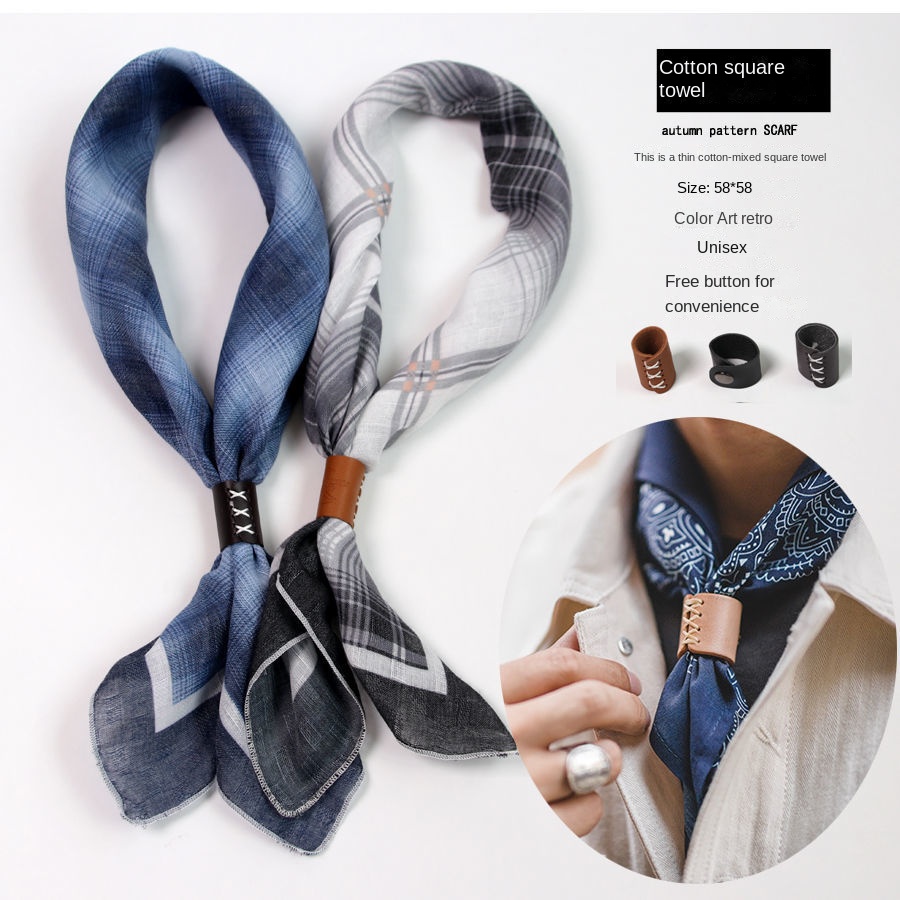 Men's Square Scarf with Button - Bandana Cotton recensie en prijs