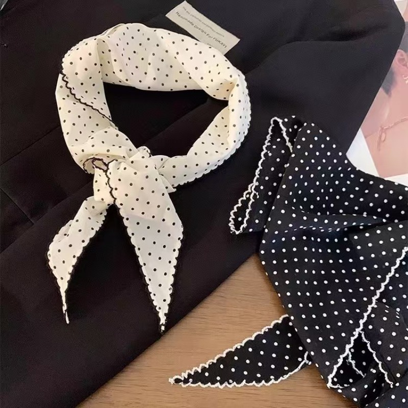 Black White Polka Dot Scarf fo - Ascot Neck Scarf recensie en prijs