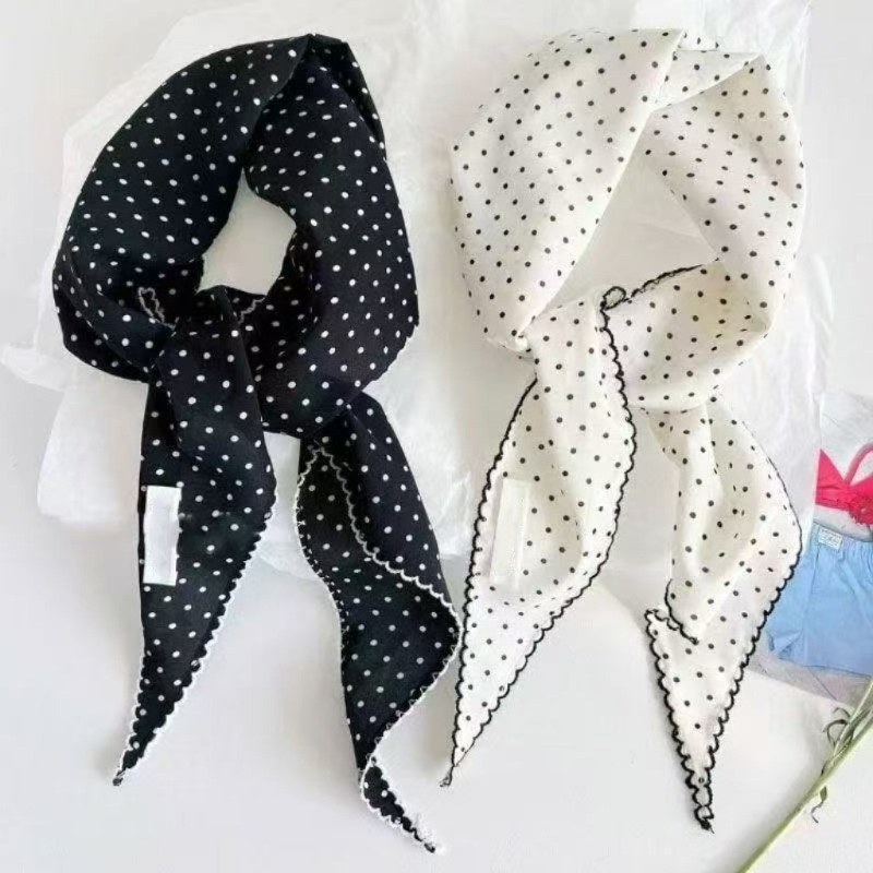 Black White Polka Dot Scarf fo - Ascot Neck Scarf recensie en prijs