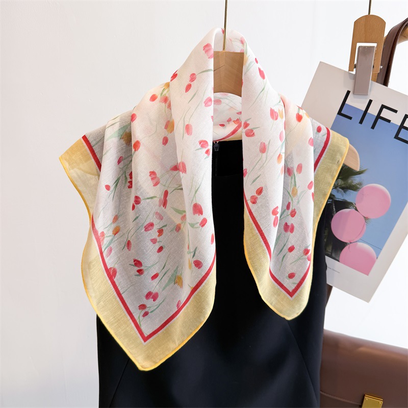 50cm Cotton Linen Square Scarf - Bandana Cotton recensie en prijs