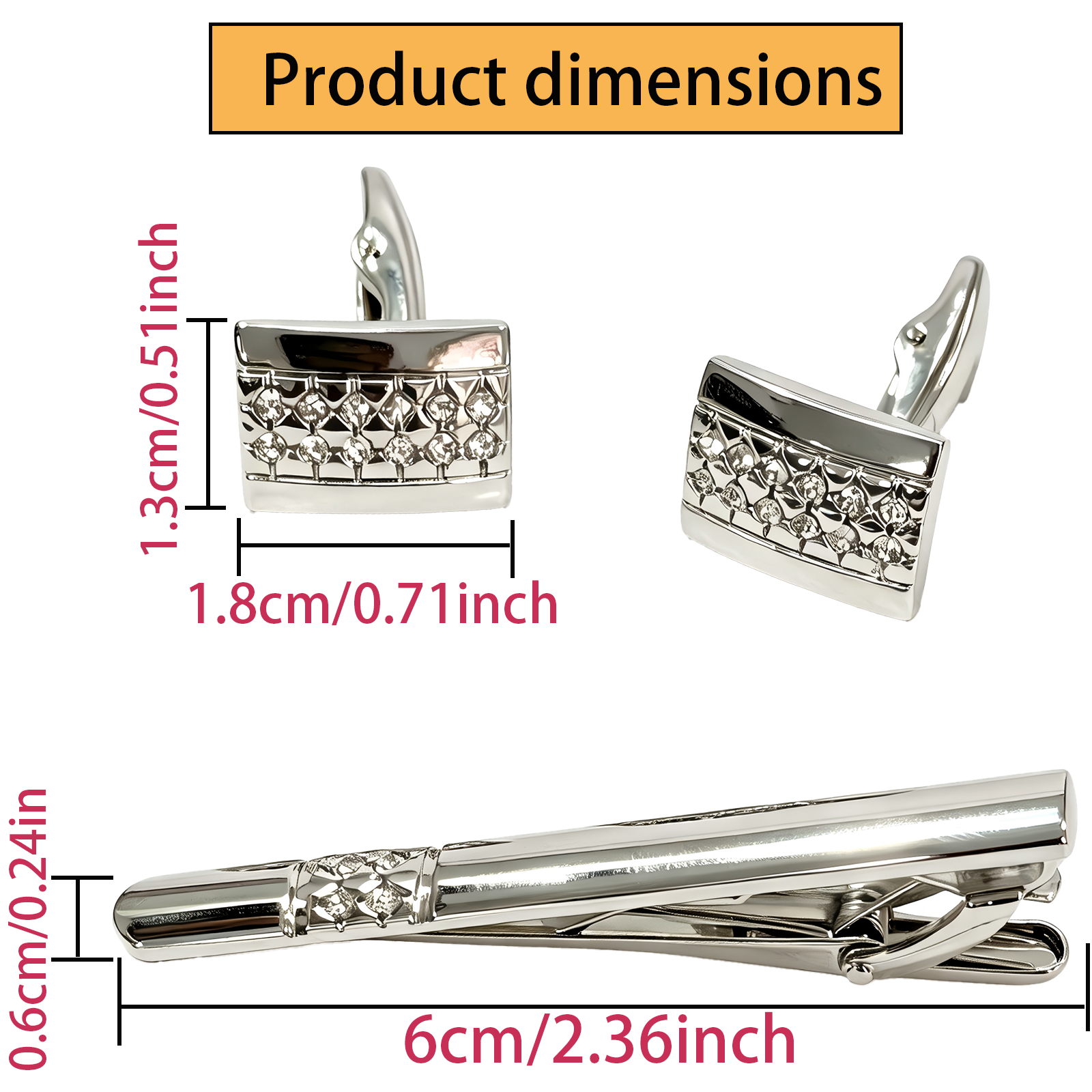 Mens Cufflinks & Tie Clip Set  - Tie Bar Set Gift recensie en prijs