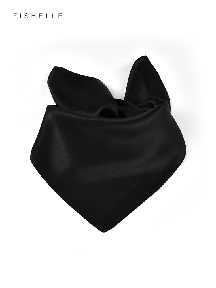 Solid color black pure silk sc - Ascot Neck Scarf recensie en prijs