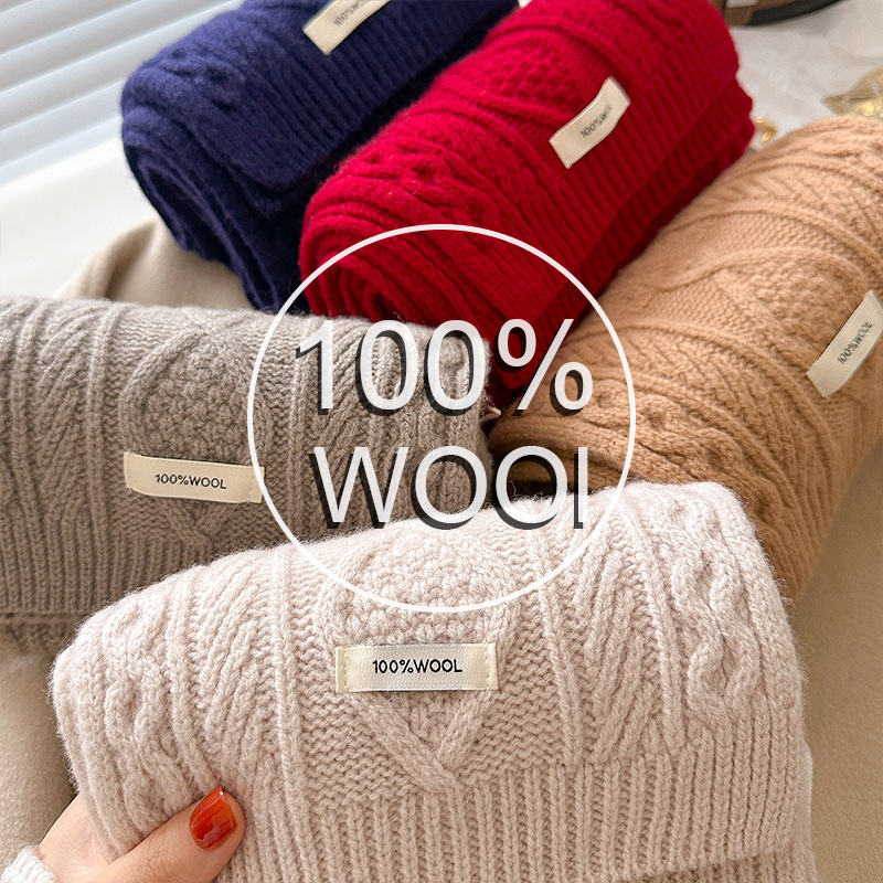 Luxury 100% Wool Scarf Women M - Muffler Men Wool recensie en prijs