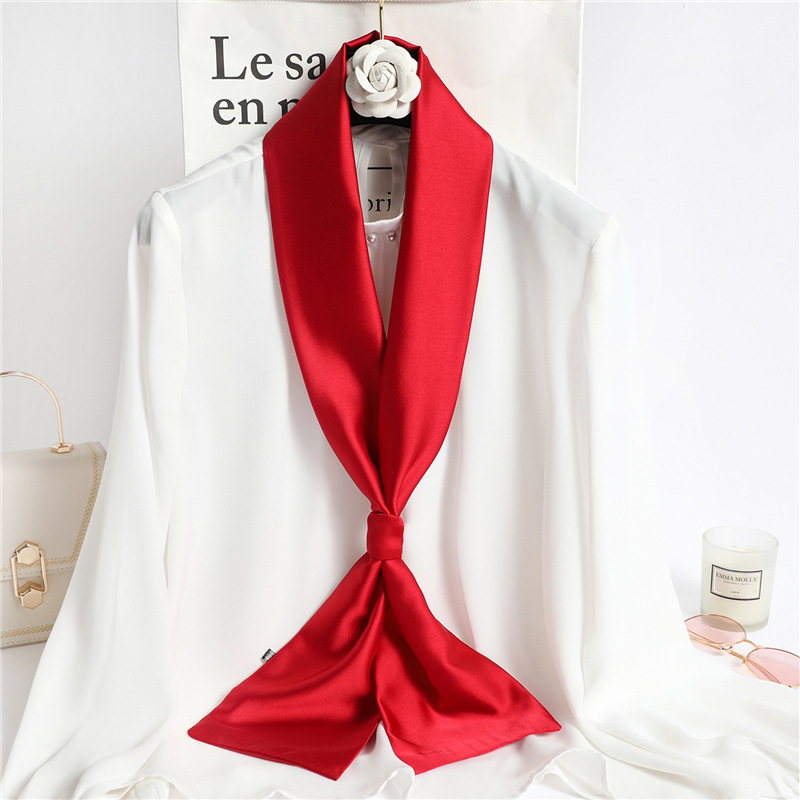 Red Solid Color Long Silk Scar - Silk Neck Scarf recensie en prijs