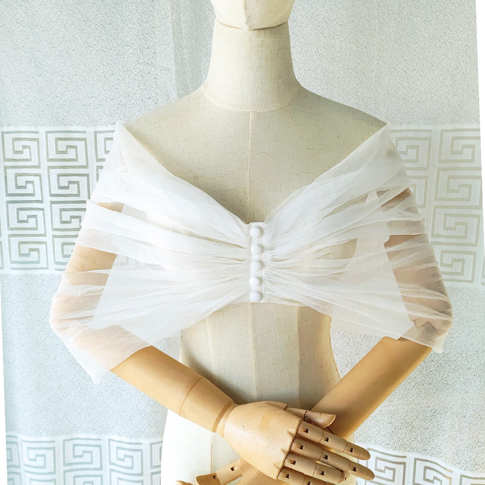 Women Pleated Tulle Sheer Wrap - Stole Wedding Shawl recensie en prijs