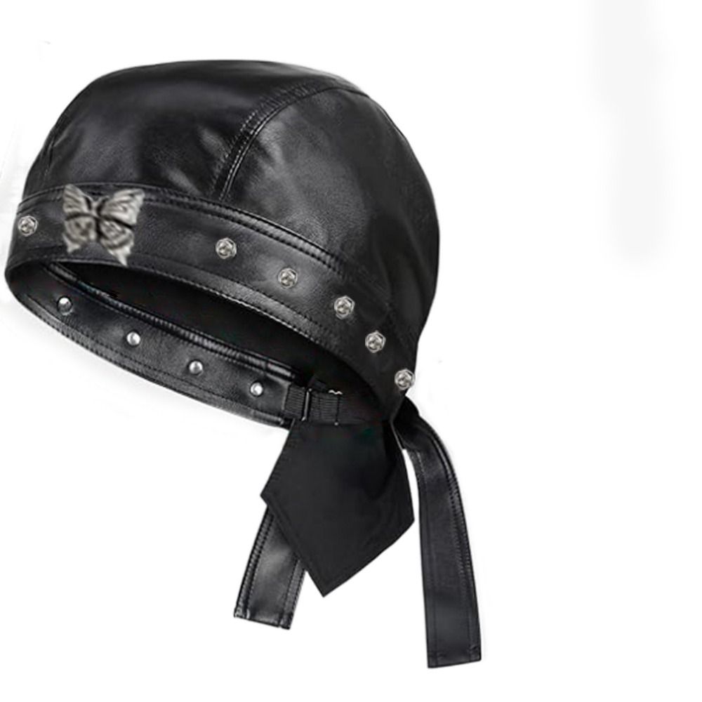 New PU Leather Black Biker Cap - Bandana Doo Rag recensie en prijs