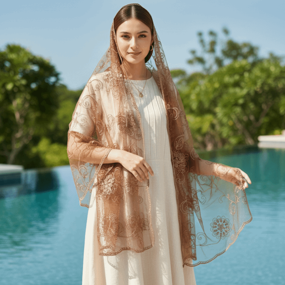 Lace Scarf Embroidered Floral  - Stole Wedding Shawl recensie en prijs