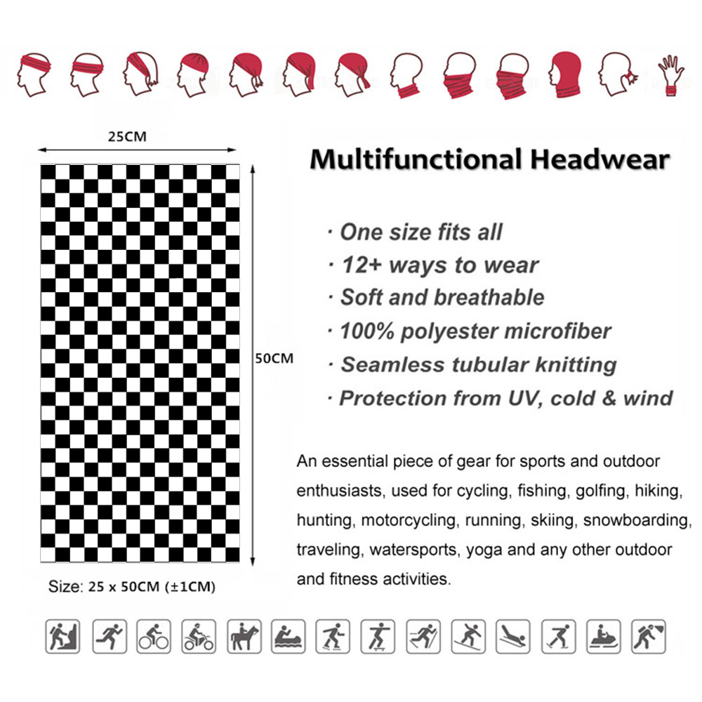 Checkered Ska Printed Headband - Neck Warmer Tube recensie en prijs